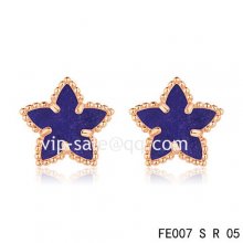 Fake Van Cleef & Arpels Sweet Alhambra Star Earrings Pink Gold,Lapis Lazuli